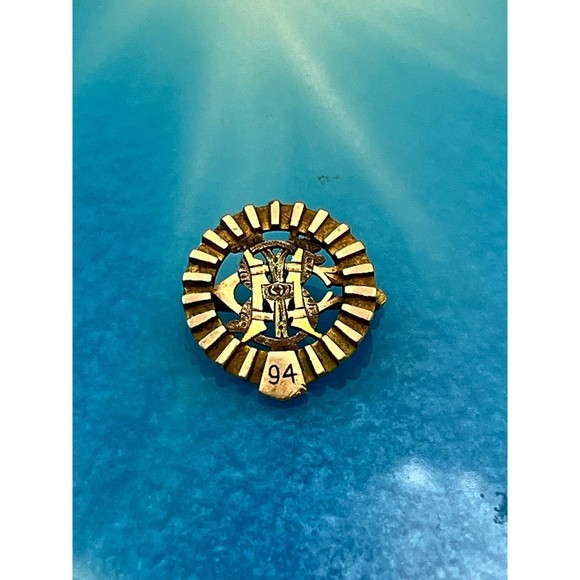 14 karat Antique Victorian Monogram class 94 Brooch , Cloak / Sash Pin - Picture 3 of 12